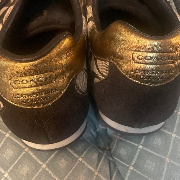 Coach Brown and Gold Women's Sneakers - Picture 5 of 12